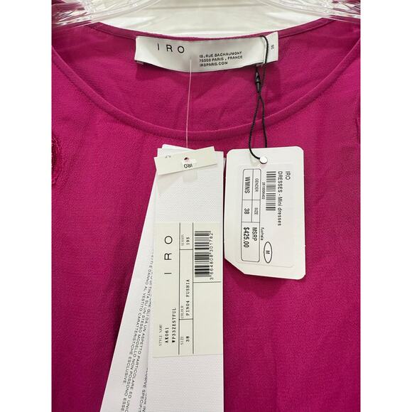 Iro Zestful Lace Ruffle Fuschia Short Dress Size 38/S NWT - Picture 4 of 7